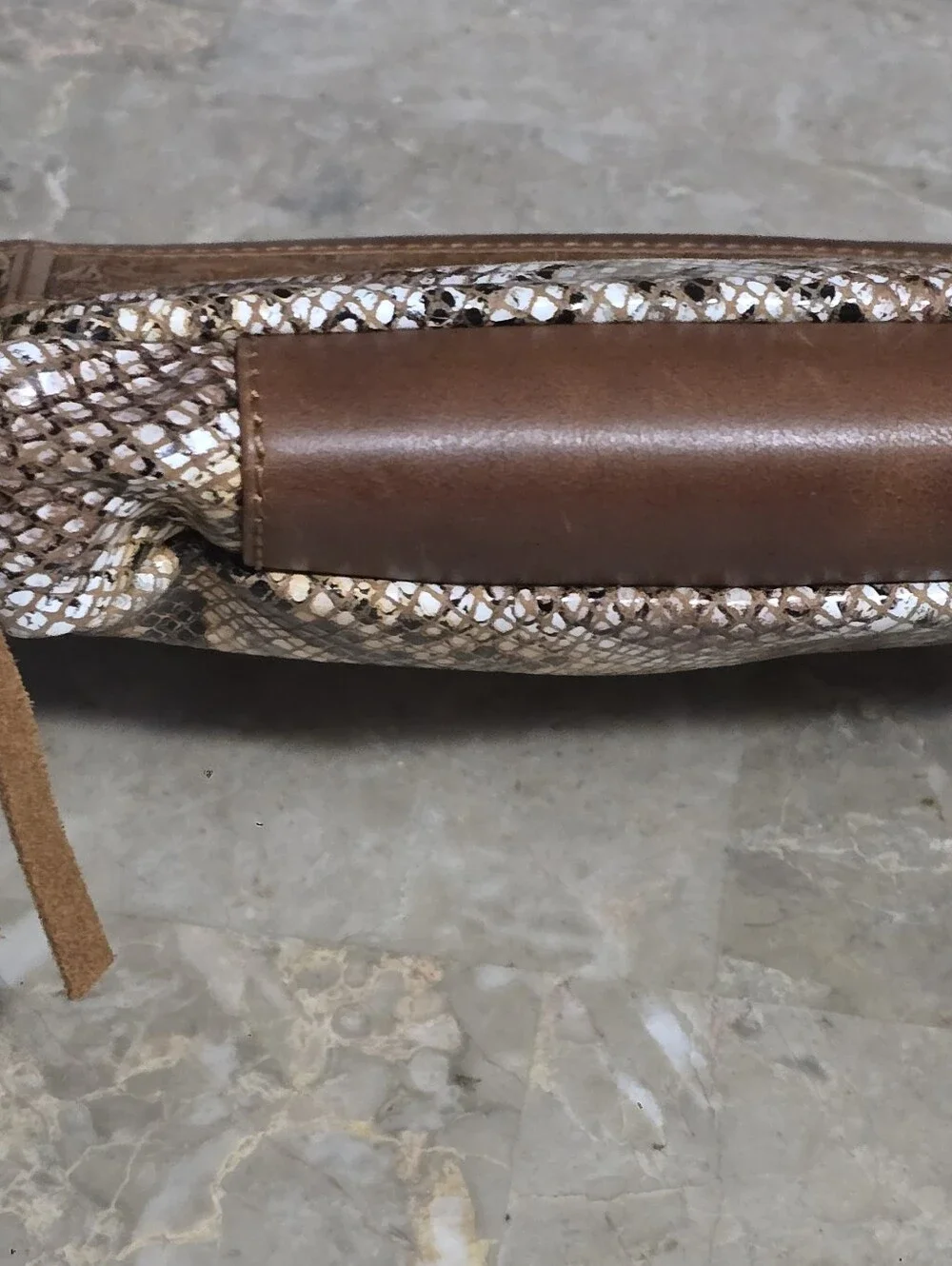 Shyanne Tooled Snake-Embossed Brown Leather Western Style Crossbody Shoulder Bag